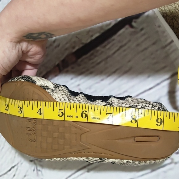 COLE HAAN Black Tan Snakeskin Ballet Flats shoes 7 7M - Picture 10 of 12